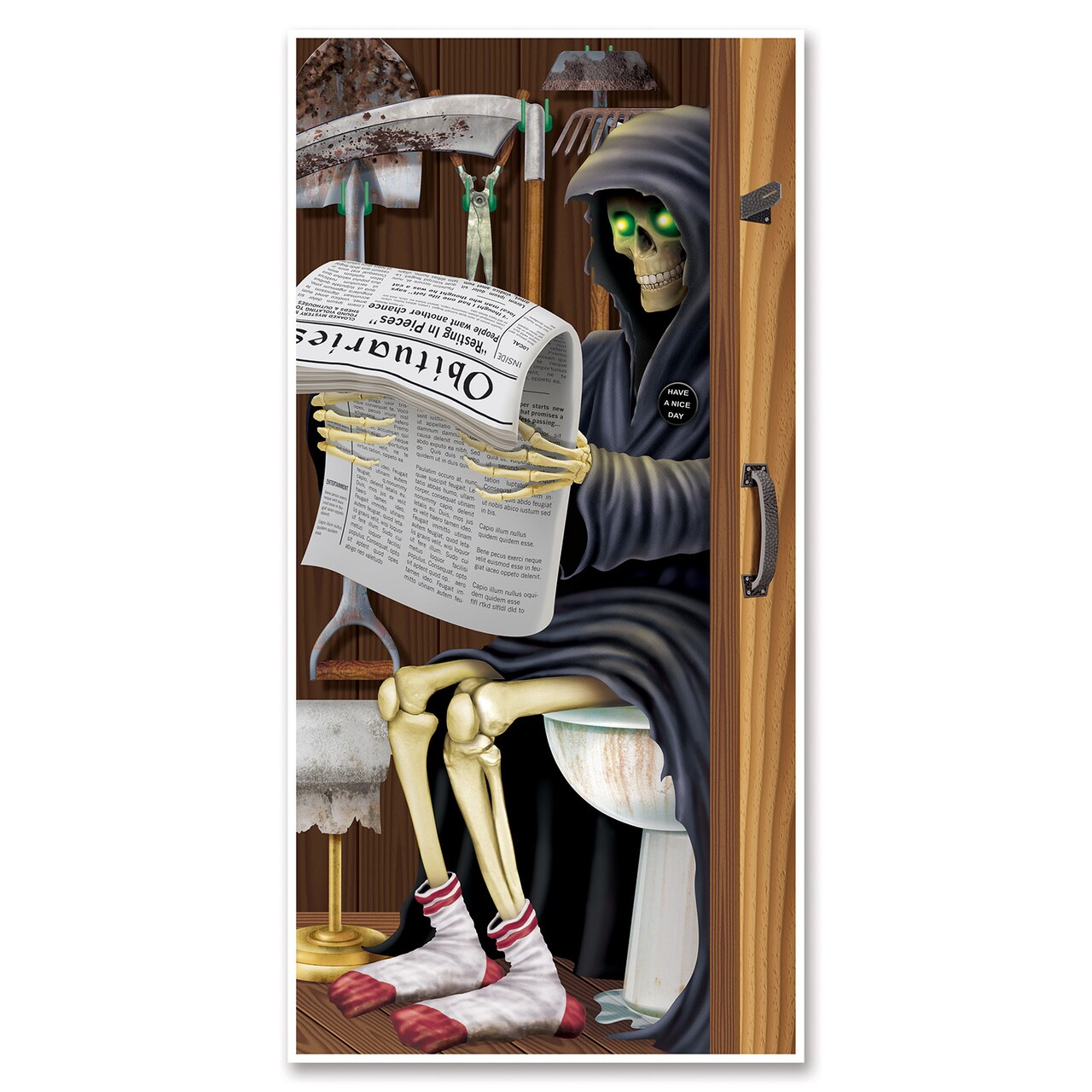 Beistle - Grim Reaper Restroom Door Cover - 5' x 30" - 12 Pack